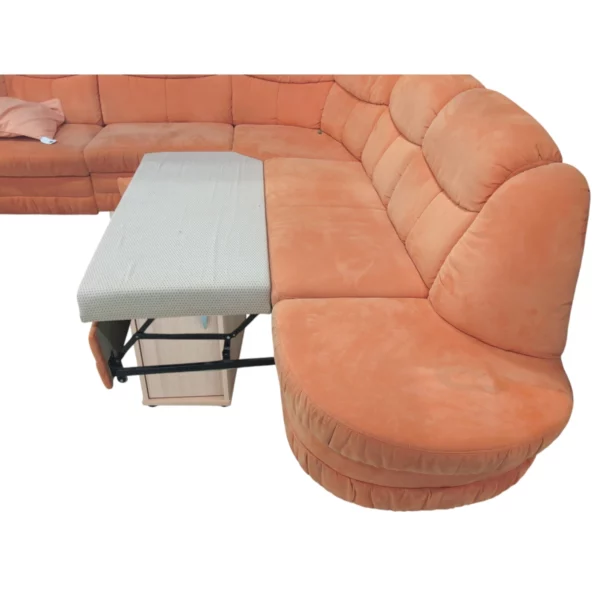 Couch mit Schlaffunktion und Bettkasten - Orange – Bild 4