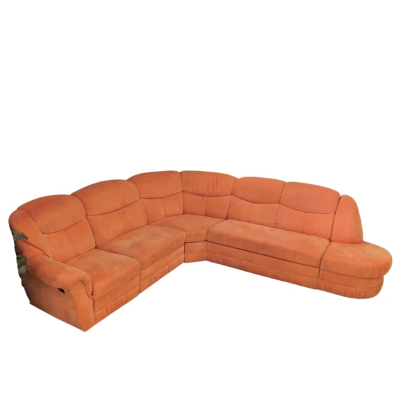 Couch mit Schlaffunktion und Bettkasten - Orange