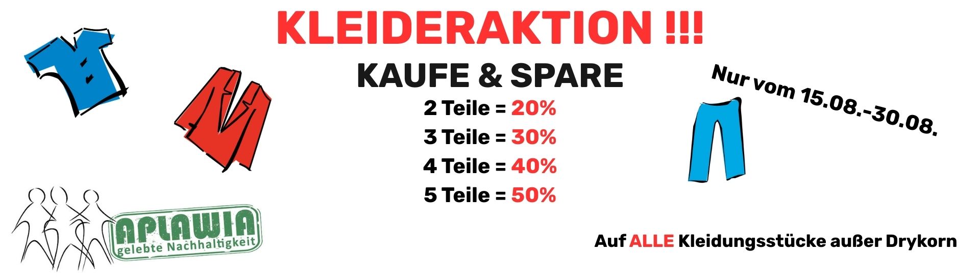 Werbebild einer Rabattaktion: Mehrere Teile kaufen und bis zu 50% Rabatt erhalten.