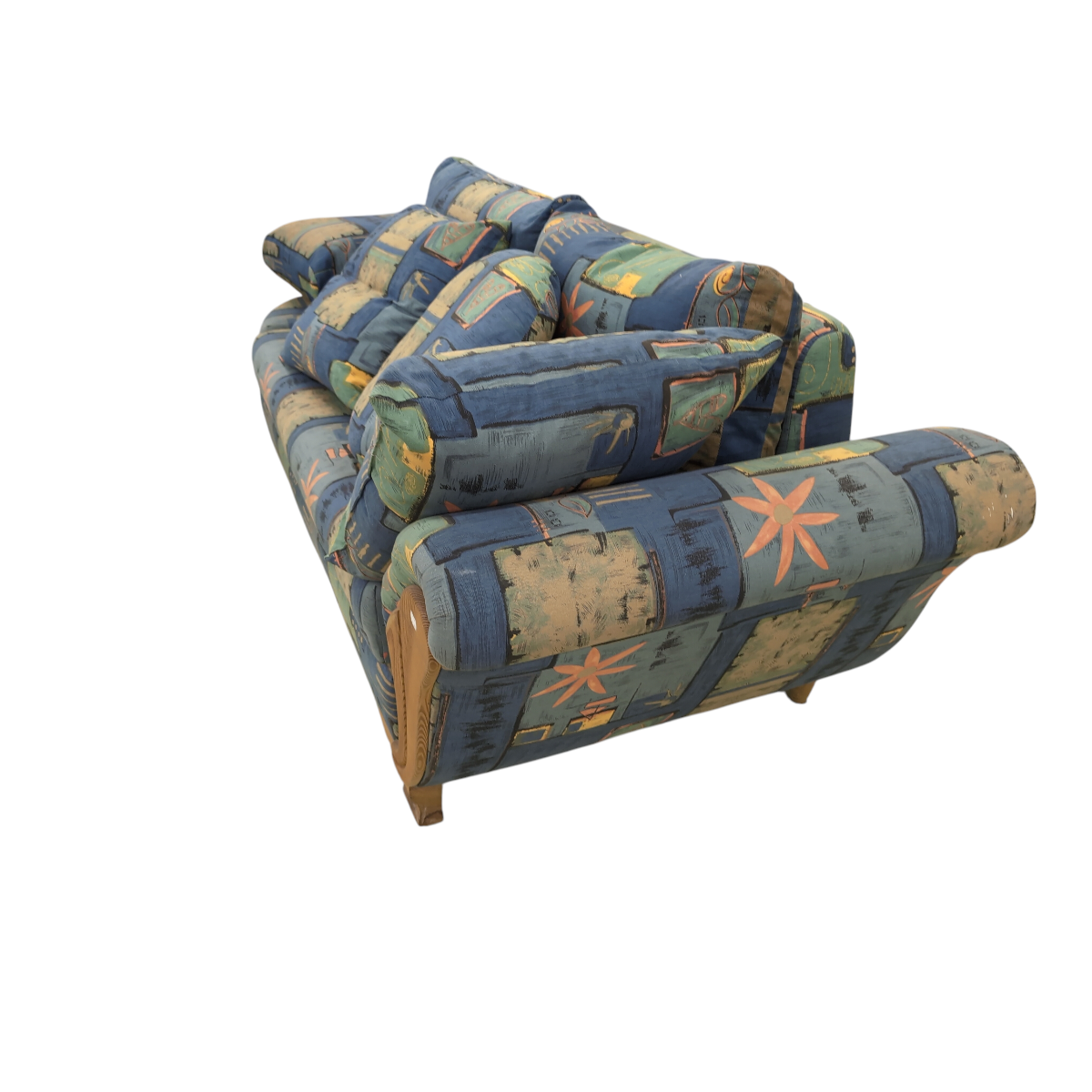 Schlafcouch, Blau/Bunt (mit vielen Kissen) – Bild 4