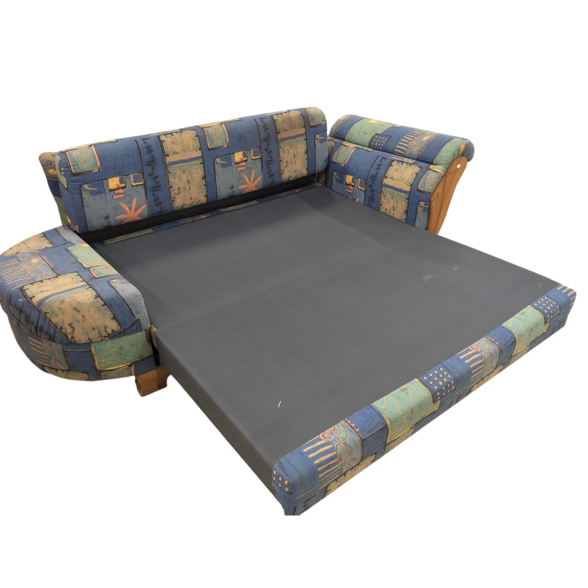 Schlafcouch, Blau/Bunt (mit vielen Kissen) – Bild 3