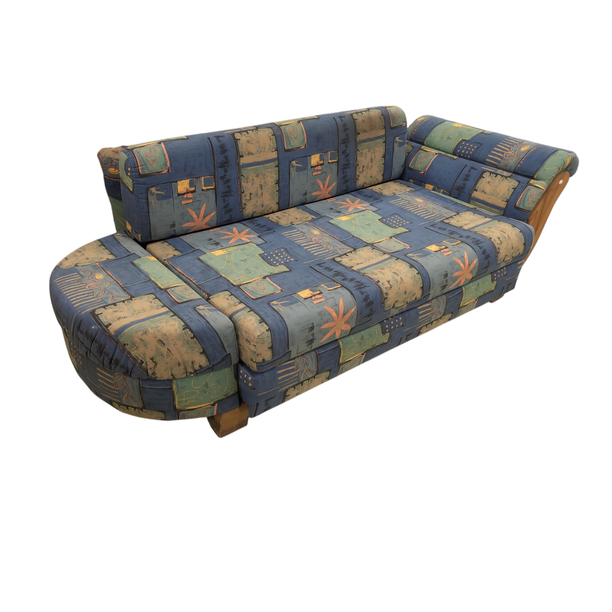 Schlafcouch, Blau/Bunt (mit vielen Kissen) – Bild 2