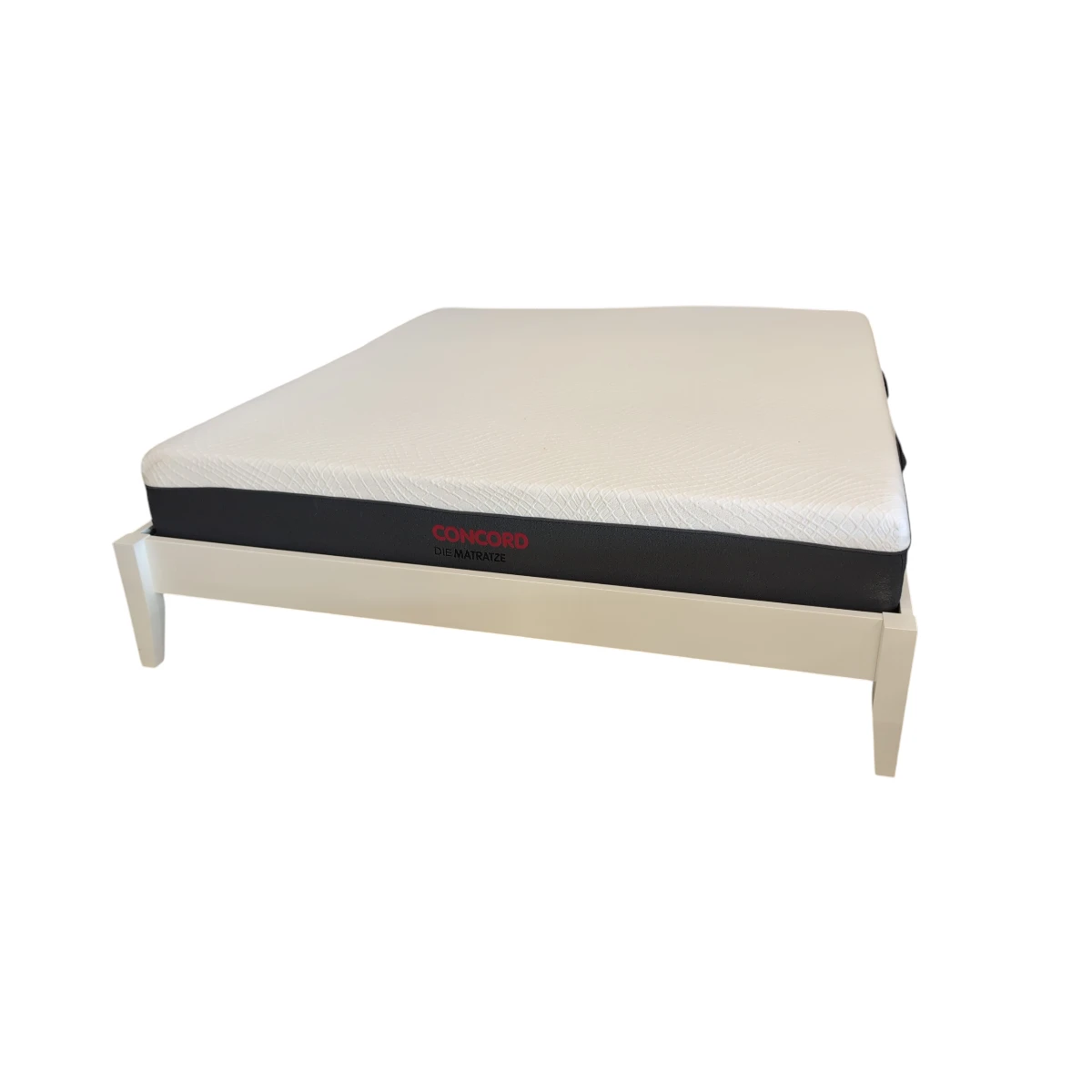 Bett mit Lattenrost und Matratze - Weiß