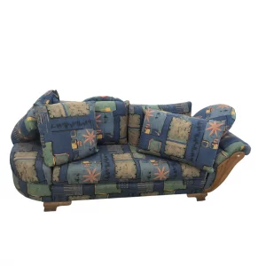 Schlafcouch, Blau/Bunt (mit vielen Kissen)