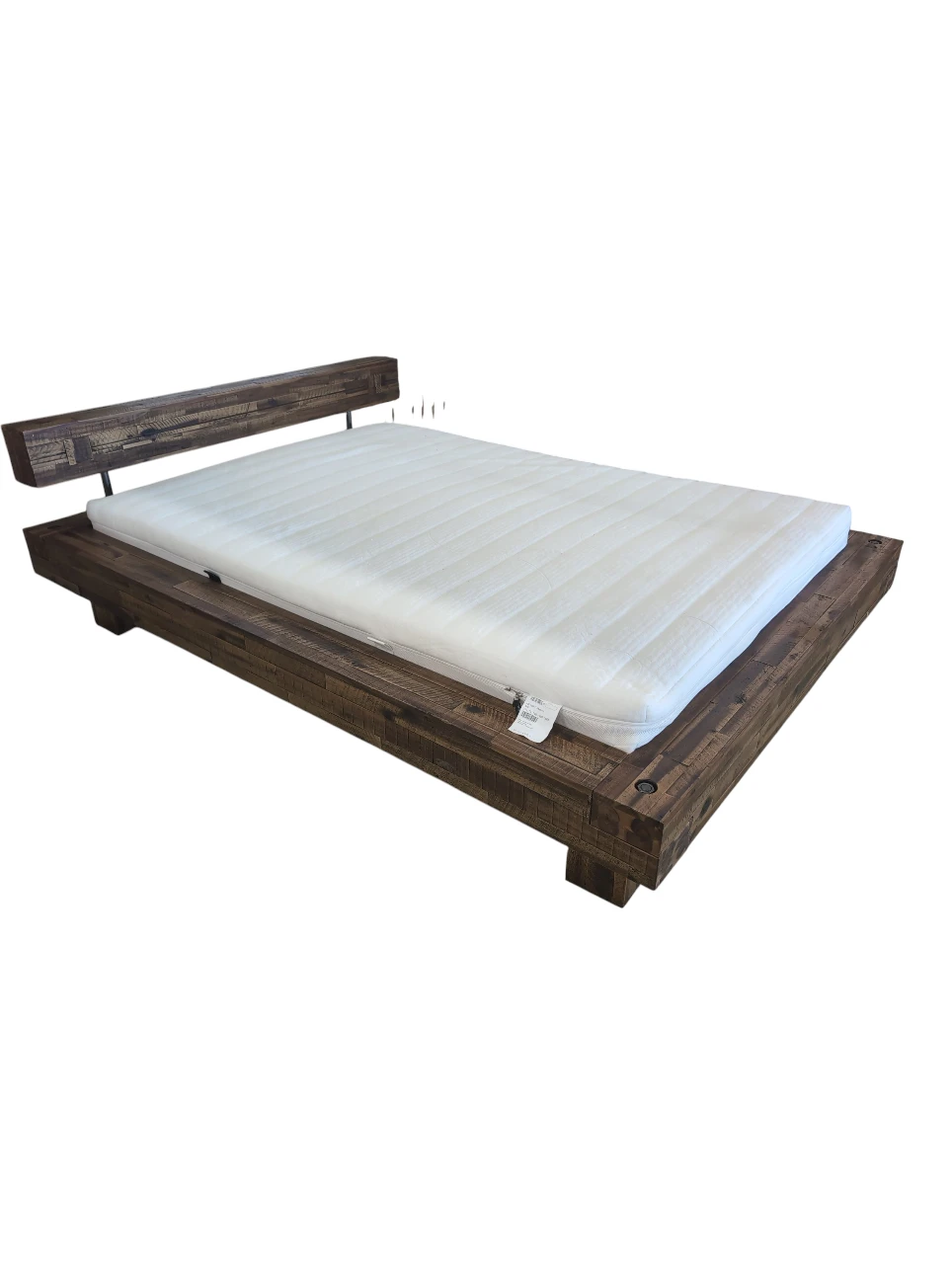 Bett "Altholzoptik" mit Matratze und Lattenrost – Bild 2