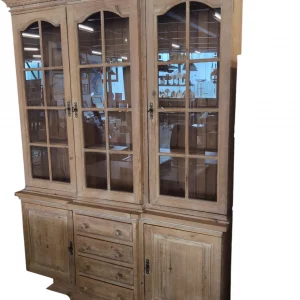Vitrinenschrank Pinienholz / Farbe Karamelle